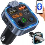 POWERON P5 Autós Fm Transmitter Bluetooth 5.0 Usb-c Pd 20W Qc 3.0 Led Rgb Mp3 (Transmiter FM P5)