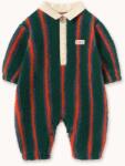 Tinycottons bébi rugdalózó MULTICOLOR STRIPES POLO SHERPA ONE-PIECE - zöld 80