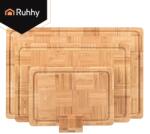 Ruhhy Tocătoare din bambus set 3 buc. cu suport 43x30, 35x25 și 25x18cm 83078 (5900779963191) Tocator