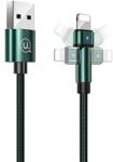 USAMS fonott forgatható kábel U60 2A Lightning 1m zöld SJ476USB02 (US-SJ476)