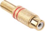 Lechpol Mufa RCA mama din metal, auriu cu inele rosii (GNI0069B)