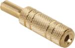 Lechpol Mufa jack 3.5 mm mama stereo, auriu, pe cablu (GNI0015S)