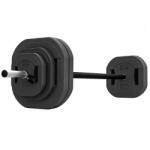 SPORTNOW Set haltere 30 kg, Discuri pătrate ajustabile cu mânere, Bară antiderapantă din oțel 3 părți, Negru | Aosom Romania (A91-501V01BK)