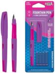 S-COOL Stilou + 4 rezerve cerneala albastra S-COOL SC3521, penita F, blister, Violet (SC3521)