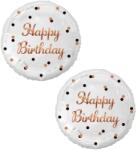 GoDan Happy Birthday fólia lufi, fehér arany felirattal, 45cm, 2db (FG-OHBB-2)