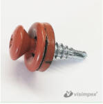 VISIMPEX Lencsefejű sorolócsavar EPDM alátéttel 4, 8x20mm Torx festett RAL8004 DIN7504L (EU) (001-004-011-008)