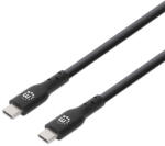 Manhattan Kábel - USB-C Male to USB-C Male kábel, 2m, 60W/3A, Fekete