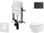 kielle Genesis New - Set pentru montare încastrată, toaletă Oudee, Vortex Rimless+, capac softclose și clapetă Gemini New I, negru mat 30502SZ12 (30502SZ12)