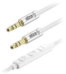 AlzaPower Alucore Audio 3, 5mm Jack 4P-TRRS (M) to 3, 5mm Jack (M), 1, 5m, ezüst (APW-CBA4JM015S)