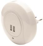 ACA Lighting konnektoros éjszakai fény, 1 W/ 4000 K/ IP20/ 2×USB/ alkonykapcsolós