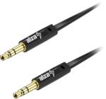 AlzaPower FlatCore Audio 3, 5 mm Jack (M) to 3, 5 mm Jack (M), 1 m, fekete (APW-CBA3JMF01B)
