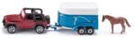 SIKU Blister - Jeep lószállítóval és lóval 1: 55 (1651)