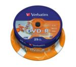 Verbatim DVD-R 4.7GB 16x - Henger 25db Nyomtatható Azo
