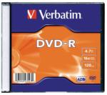 Verbatim DVD-R 4.7GB 16x - Vékony tok AZO 43547