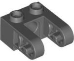 LEGO® 85943c85 - LEGO sötétszürke technic kocka 1 x 2 méretű, lyukkal és két emelőkar toldattal