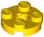 LEGO® 4032c3 - LEGO sárga lap 2 x 2 méretű, kerek, x-tengely lyukkal