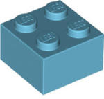 LEGO® 3003c156 - LEGO 2 x 2 kocka, közepes azúr