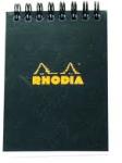  Clairefontaine Rhodia Classic fekete spirálblokk, kockás 80lap, 10, 5x14, 8cm (135009)