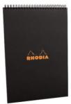  Clairefontaine Rhodia Classic fekete spirálblokk, kockás 80lap, 21x29, 7cm (185009)
