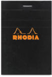 Clairefontaine Rhodia fekete jegyzetblokk, 80lap, vonalas, 10, 5x14, 8cm (136009)