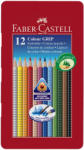 Faber-Castell Creioane colorate 12 culori/set FABER-CASTELL Grip 2001 cutie metal, FC112413