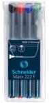 Schneider Universal permanent marker SCHNEIDER Maxx 222 F, varf 0.7mm, 4 culori/set - (N, R, A, V) (S-112294) - viamond