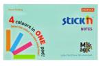 STICK'N Notes autoadeziv 76x127 mm, 100 file, 4 culori pastel Magic STICK'N