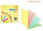 STICK'N Notes autoadeziv 76x76 mm, 100 file, 4 culori pastel Magic STICK'N