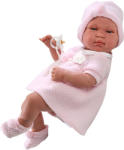 Llorens Újszülött baba rózsaszín ruhában - 43 cm