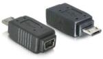 Delock Micro USB Mini USB Átalakító Fekete 4cm