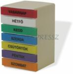  TÉGLA Gyógyszeradagoló heti beosztással, színes napi jelzéssel