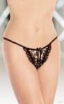SoftLine alul nyitott erotikus leopárd mintás tüll tanga bugyi fodros csipkével, Méret: S/L