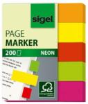 Sigel Jelölőcímke, papír, 5x40 lap, 12x50 mm, SIGEL Neon Mini, vegyes szín (SIHN655) (HN655)