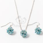 Fashion Fém shamballa ékszer szett aqua