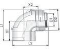 Tricox PPs/Alu ellenőrző könyök 80/125 mm 87° (PAEKÖ60C) - meleget