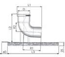 Tricox PPs bekötő könyök 110 mm tartó sínnel (PBK80) - meleget