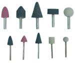 MEGA Set pietre abrazive, 10 piese, tije de 3 mm si 6 mm (44910)