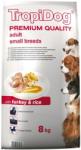 TropiDog Premium Adult Small Breeds - Turkey & Rice 8 kg