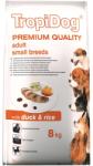 TropiDog Premium Adult Small Breeds - Duck & Rice 8 kg