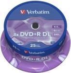Verbatim DVD+R Dual Layer 25 bucati, 8x, 8.5GB (43667) - pcone