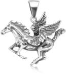 Ekszer Eshop 925 ezüst medál - szárnyas Pegazus, enyhén patinás felület
