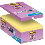 3M Öntapadó jegyzettömb csomag, 76x76 mm, 16x90 lap, 3M POSTIT Super Sticky , kanárisárga (LP654P16CS) - papirdepo