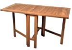 divero Összecsukható asztal tíkfából 130x65 cm