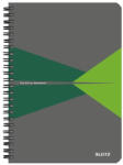 Leitz Spirálfüzet, A5, vonalas, 90 lap, PP borító, LEITZ "Office", szürke-zöld (44991055) - iroszer24