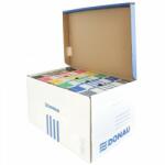 Donau Container de arhivare cu capac deschidere superioara, carton 450gsm, DONAU - albastru/alb
