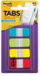 3M Jelölőcímke, műanyag, megerősített, 4x10 lap, 16x38 mm, 3M POSTIT, vegyes színek (LP676AL) - iroda24