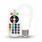 V-TAC Led 6w 240v A60 4000k E27 A60+rgb+távirányító
