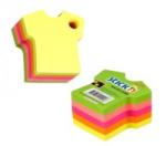 STICKN Notes autoadeziv Die-Cut - tricou, 70 x 70 mm, 400 file, Stick"n - 5 culori fluorescente (HO-21400)