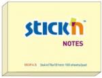 STICKN Notes autoadeziv 76 x 101 mm, 100 file, Stickn - galben pastel (HO-21008)