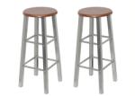 vidaXL Scaune de bar, 2 buc. , metal, șezut din MDF (60562)